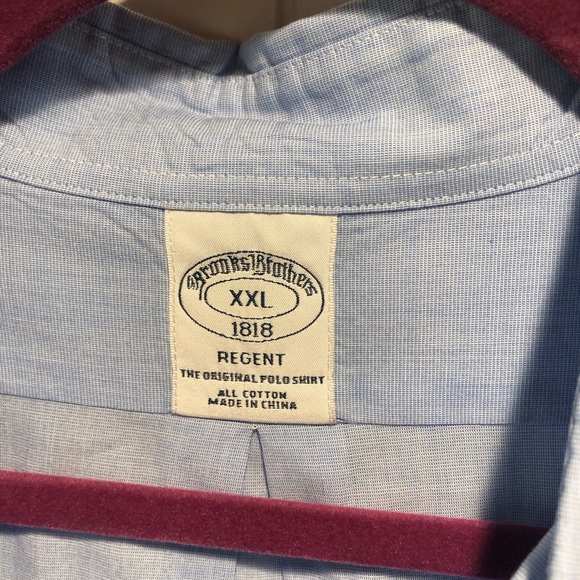 Brooks Brothers 1818 regent blue cotton button down original polo shirt XXL - Picture 3 of 11